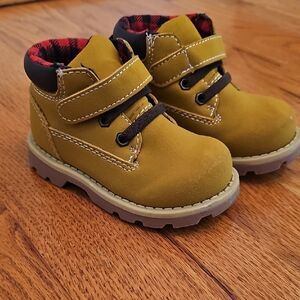 Garanimals Tan Kids Boots with Plaid Interior